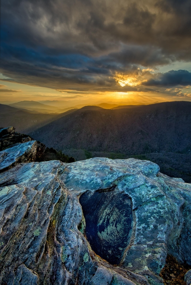 Linville Gorge Storm Sunset Linville Gorge NC 
