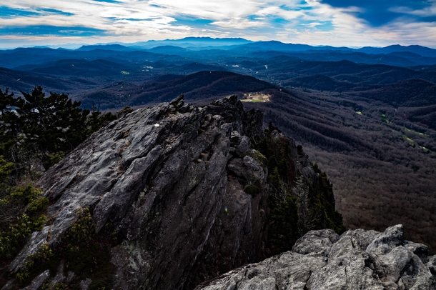 Linville Peak Grandfather Mountain NC USA looking towards Mt Mitchell and the Black Mountains