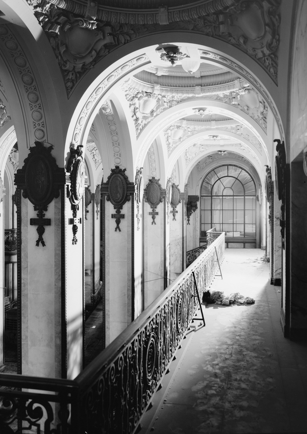 Lobby of the Singer Building Manhattan not long before it was demolished in  after becoming economically nonviable and disused 