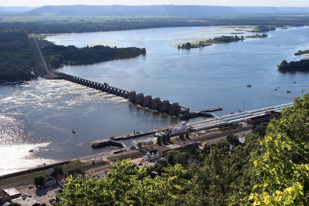Lock and Dam  on the Mississippi river at Alma Wisconsin 