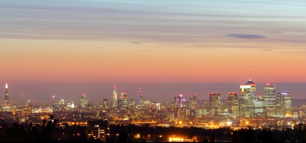 London skyline at dusk 