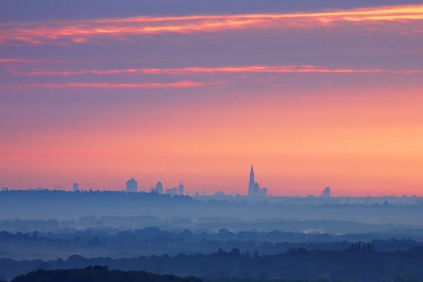 London skyline from a distance 
