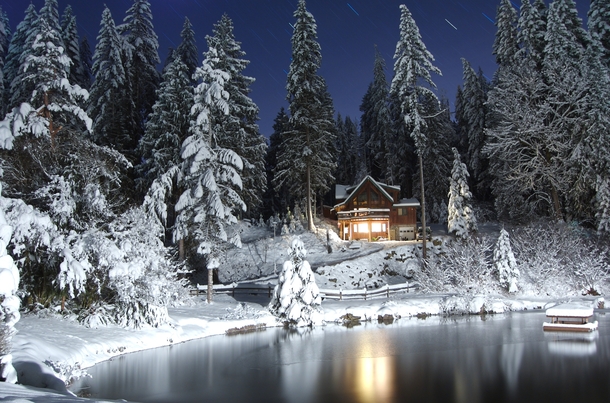 Lonely winter cabin in Whatcom County Washington