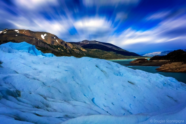 Long exposure at Perito Moreno glacier Patagonia Argentina 