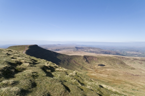 Looking over to Pen-Y-Fan Brecon Beacons in sunshine 