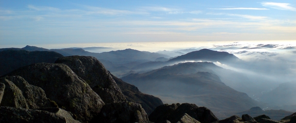 Looking west if I recall correctly from Bow Fell The Lake District England OC 