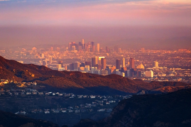 Los Angeles as seen from Topanga canyon yesterday afternoon 