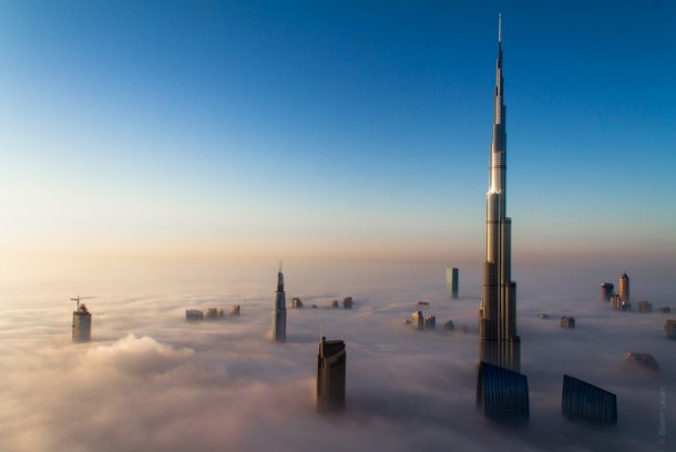Low hanging fog in Dubai 