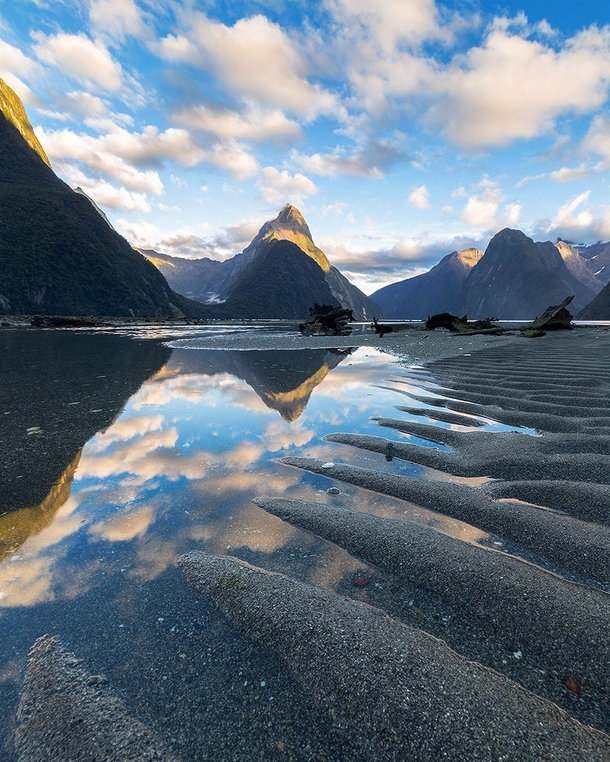 Low tide in Milford New Zealand  by marcograssiphotography