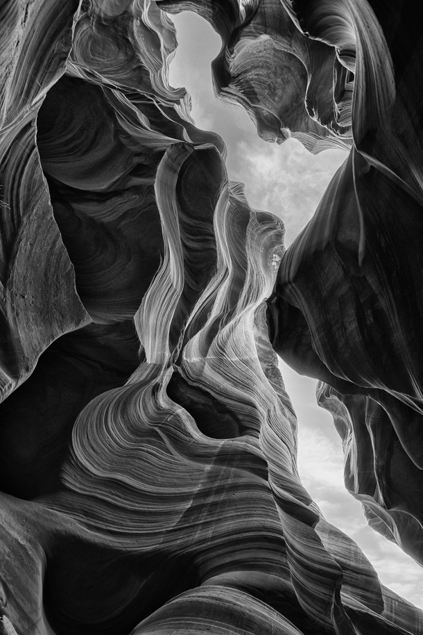 Lower Antelope Canyon from earlier this year I usually dont do black and white but I like how it shows off the texture of the walls 