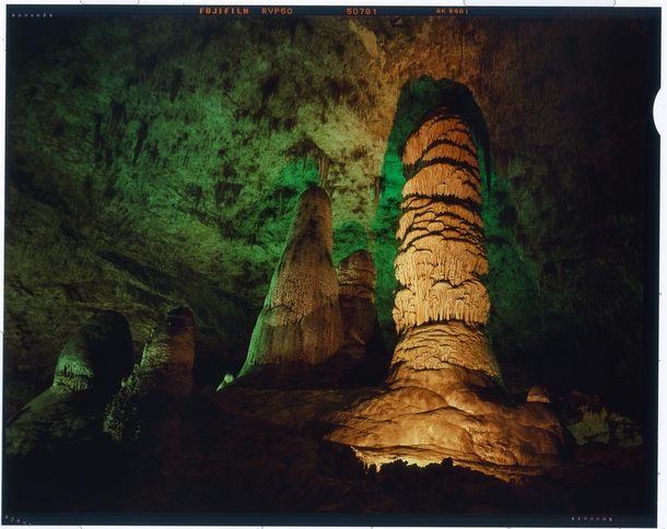 m s exposure in the Hall of Giants Carlsbad Caverns NM with x Velvia film 