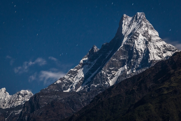 Machapuchare  m by Moonlight Central Nepal 
