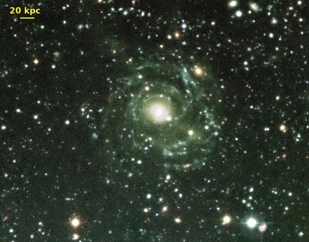 Malin  the largest known spiral galaxy  light years in diameter but very low surface brightness