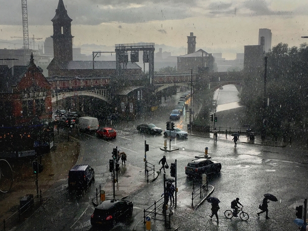 Manchester UK in the rain Photo credit to Simon Buckley