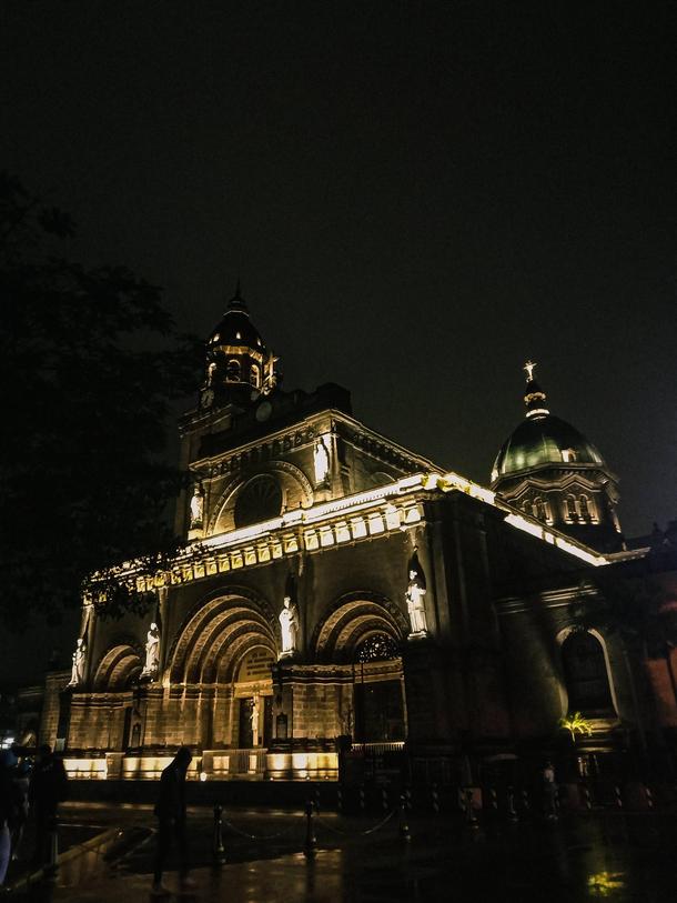 Manila Cathedral at night 