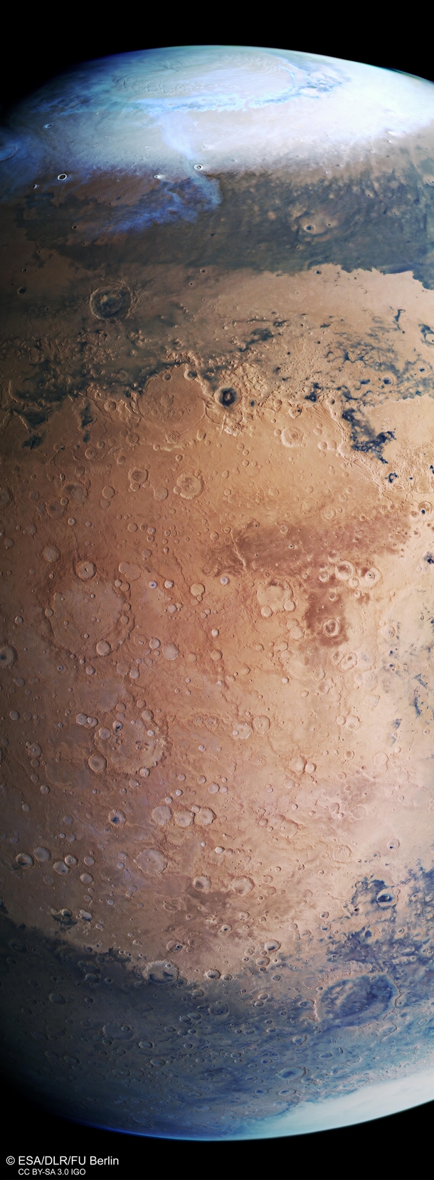 Mars Express view of Mars Poles incredible detail