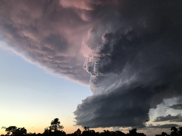 Massive slowly rotating thundercloud near Redding CA on 
