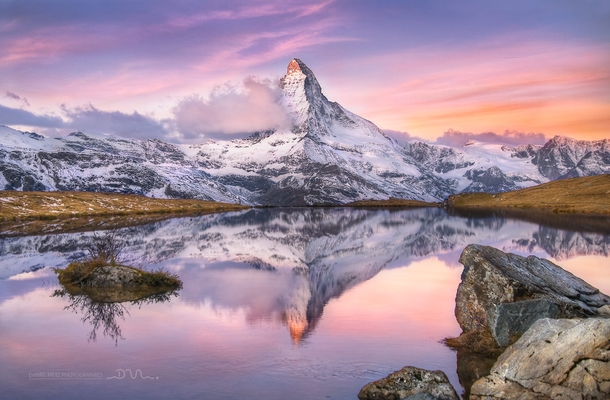 Matterhorn sunrise reflects Stellisee Switzerland  by Daniel Metz