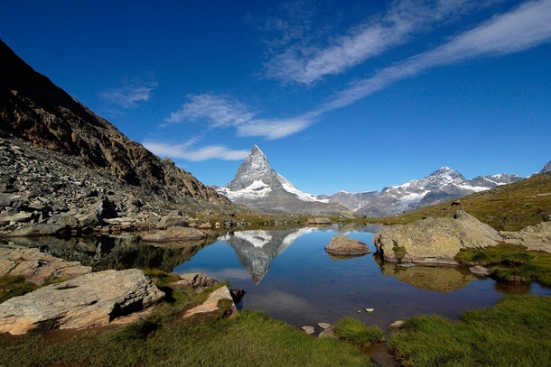 Matterhorn with Riffelsee Switzerland 