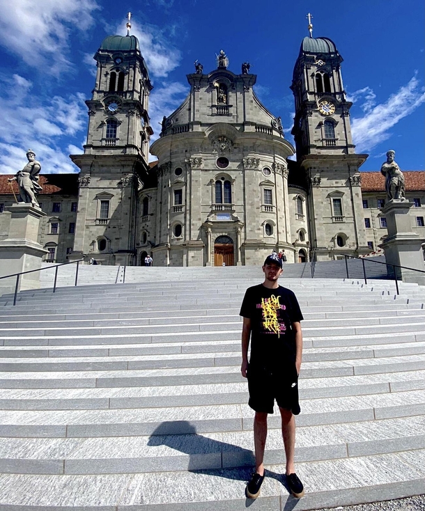 Me at one of the most beautiful building I every visited Einsiedeln Abbey Kanton Schwyz Switzerland