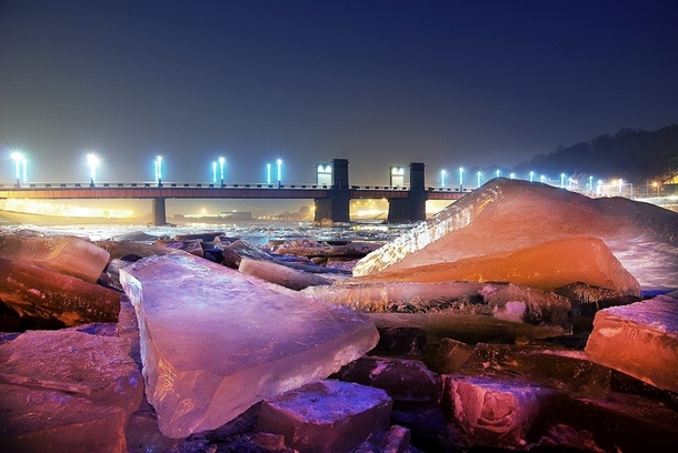 Melting ice on river Nemunas 
