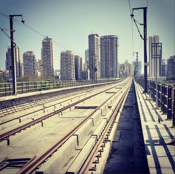 Metro construction in Navi Mumbai India worlds largest planned city