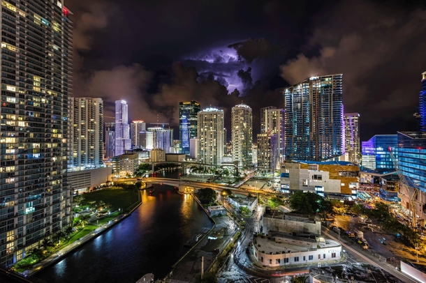 Miami FL during thunderstorm 
