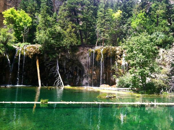 Mile high hike up to beautiful Hanging Lake Co Crystal clear water 