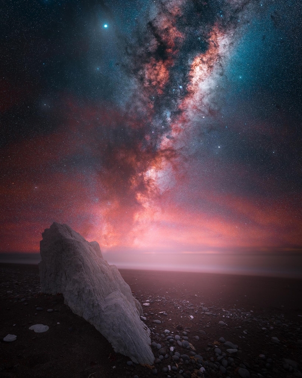 Milky Way at a beach near Christchurch New Zealand 