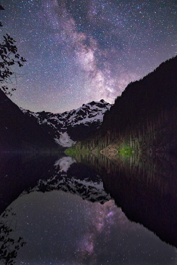 Milky Way erupts over Foggy Peak in Mt Baker-Snoqualmia National Forest 