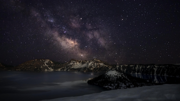 Milky Way Over Crater Lake Oregon USA 