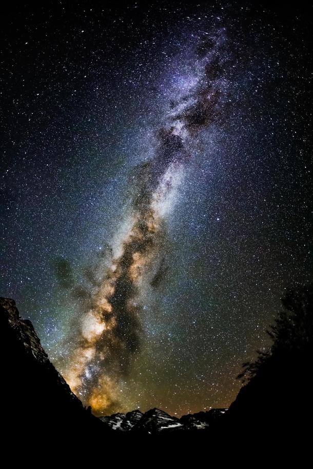 Milky Way over Maroon Bells CO - please critique 