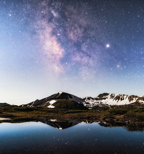 Milky Way plus Full Moon and an Alpine Lake at Independence Pass  ft Colorado 