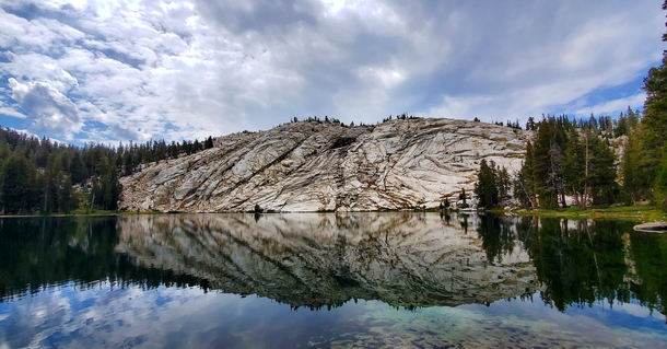 Mirror image at Rock Lake Dinkey Lakes Wilderness CA USA  x