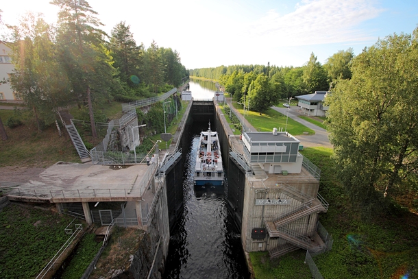 Mlki lock in Saimaa canal Lappeenranta Finland 