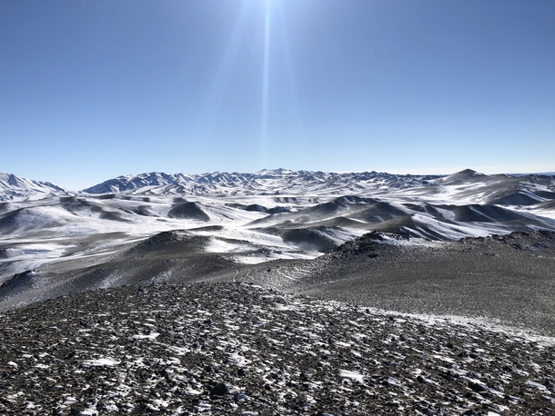 Mongolias Sand Dunes after a freak blizzard 