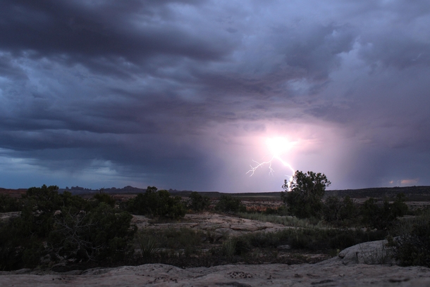 Monsoon season in the backcountry of Arches National Park UT 