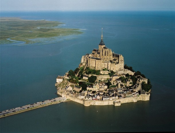 Mont St Michel Normandy France xpost from rAerialPorn 