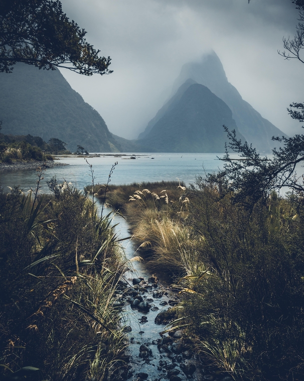 Moody days at Milford Sound The worse the weather is here the more epic it looks Milford Sound NZ 
