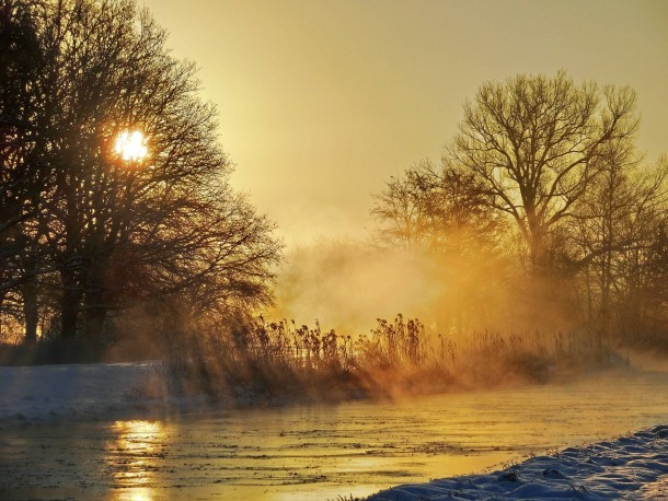 Morning fog amp winter sun Mecklenburg  Germany 