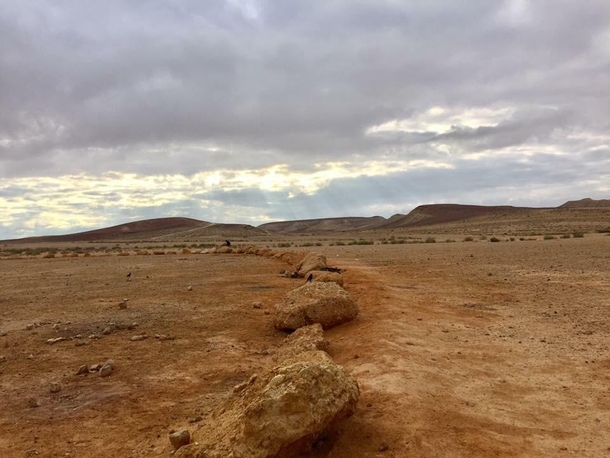 Morning Landscape in the Negev Desert near Dimona Israel 