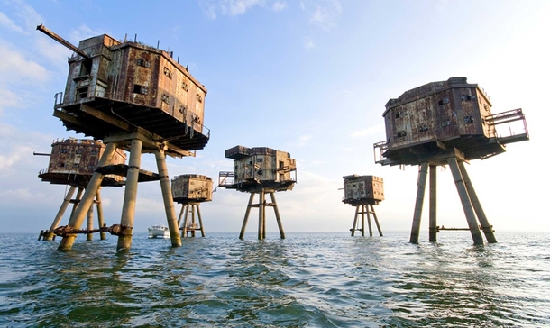 Mounsell forts- the WW forts built to protect Kent coast from Nazi attack off the Isle of Sheppey Kent UK