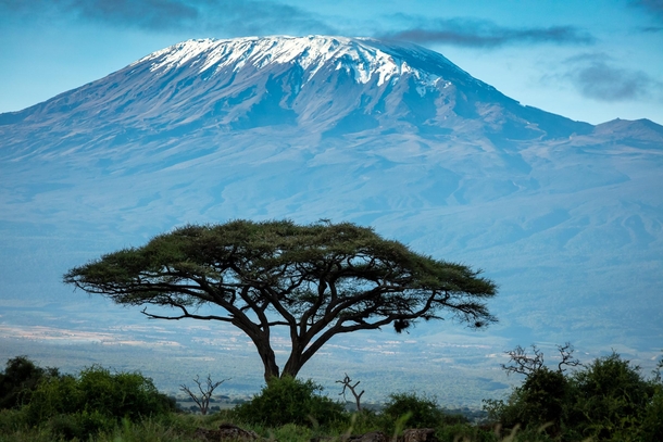 Mount Kilimanjaro shot from Amboseli National Park in Kenya 