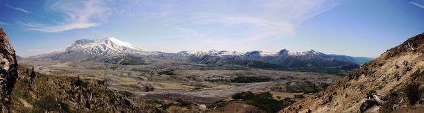 Mount Saint Helens and Toutle River Valley panorama Washington USA 