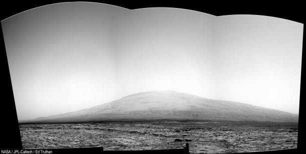Mount Sharp panorama taken on Sol  by Curiosity Rover 