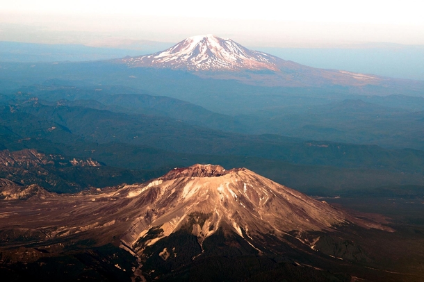Mount St Helens and Mount Adams WA 