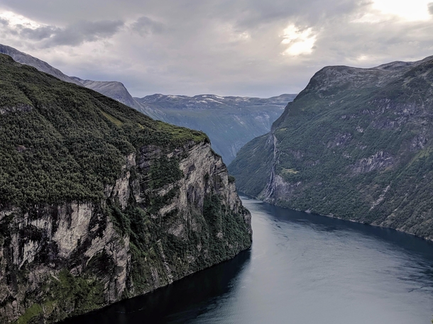 Mountains carved with a butter knife Geiranger Norway OC 