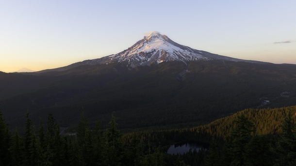 Mt Hood at its full sunset glory from Tom Dick and Harry Mountain Oregon 