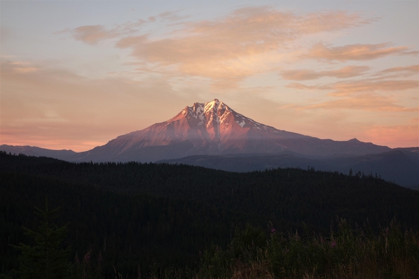Mt Jefferson in evening light Oregon 