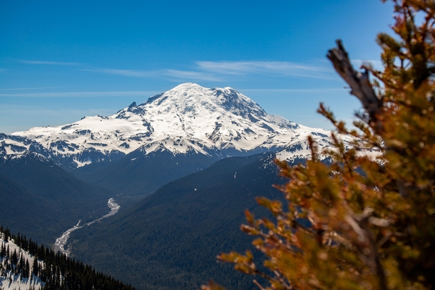Mt Rainier from the top of Crystal Mountain - Washington State 